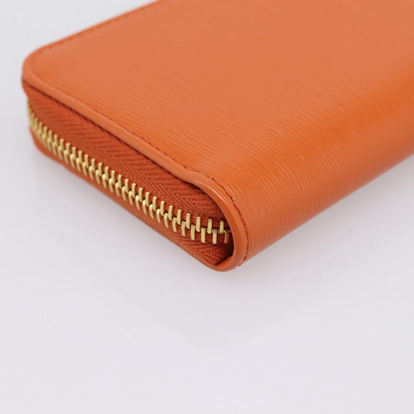 PRADA Coin Purse Saffiano Orange Gold Tone Auth BA15322V