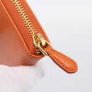 PRADA Coin Purse Saffiano Orange Gold Tone Auth BA15322V-12