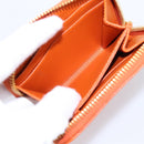 PRADA Coin Purse Saffiano Orange Gold Tone Auth BA15322V-16