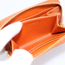 PRADA Coin Purse Saffiano Orange Gold Tone Auth BA15322V-17