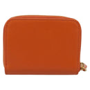 PRADA Coin Purse Saffiano Orange Gold Tone Auth BA15322V-3