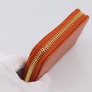 PRADA Coin Purse Saffiano Orange Gold Tone Auth BA15322V-6