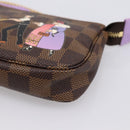 LOUIS VUITTON Damier Ebene Mini Pochette Accessoires Pouch N63003 Auth BA15324M-9