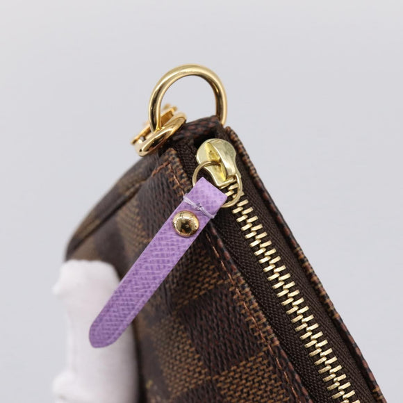 LOUIS VUITTON Damier Ebene Mini Pochette Accessoires Pouch N63003 Auth BA15324M