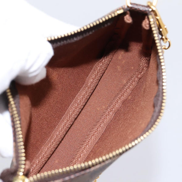 LOUIS VUITTON Damier Ebene Mini Pochette Accessoires Pouch N63003 Auth BA15324M