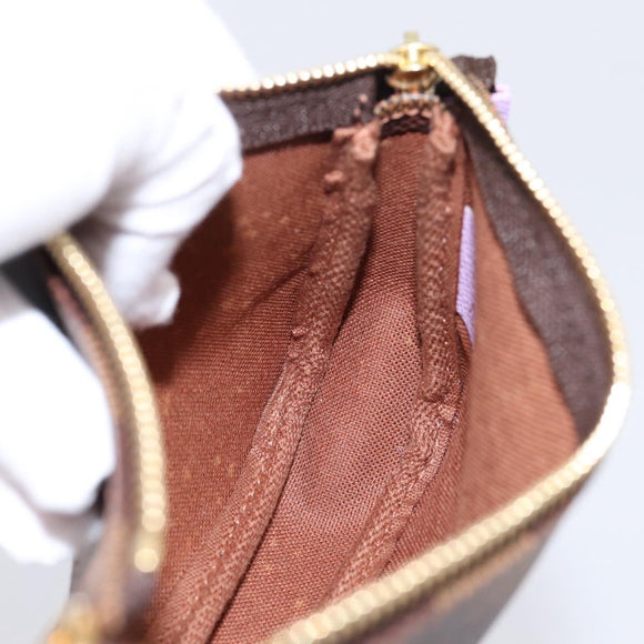 LOUIS VUITTON Damier Ebene Mini Pochette Accessoires Pouch N63003 Auth BA15324M