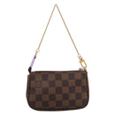 LOUIS VUITTON Damier Ebene Mini Pochette Accessoires Pouch N63003 Auth BA15324M-2
