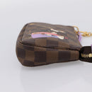 LOUIS VUITTON Damier Ebene Mini Pochette Accessoires Pouch N63003 Auth BA15324M-4