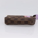 LOUIS VUITTON Damier Ebene Mini Pochette Accessoires Pouch N63003 Auth BA15324M-5