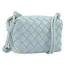 BOTTEGA VENETA INTRECCIATO Candy Loop Camera Bag Leather Blue Auth BA15327V-1