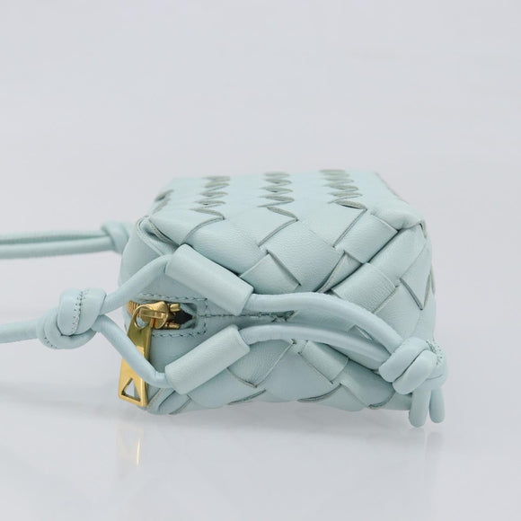 BOTTEGA VENETA INTRECCIATO Candy Loop Camera Bag Leather Blue Auth BA15327V