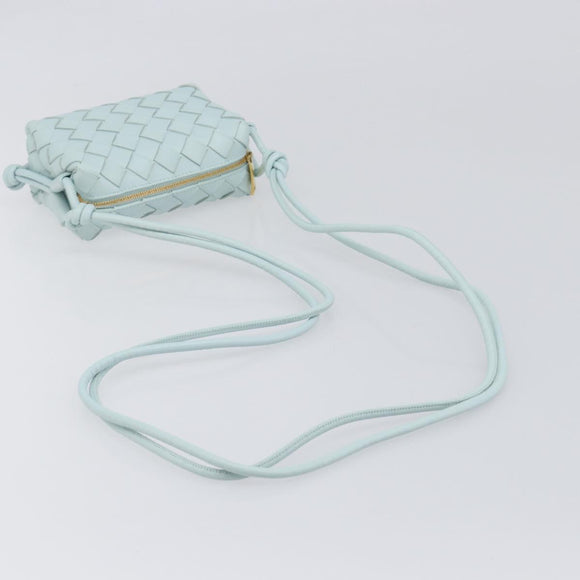 BOTTEGA VENETA INTRECCIATO Candy Loop Camera Bag Leather Blue Auth BA15327V