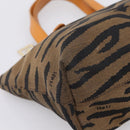 FENDI Hand Bag Canvas Brown Gold Tone 8BH117 Auth BA15328-11