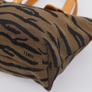 FENDI Hand Bag Canvas Brown Gold Tone 8BH117 Auth BA15328-12