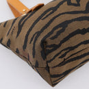 FENDI Hand Bag Canvas Brown Gold Tone 8BH117 Auth BA15328-13