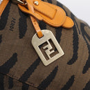 FENDI Hand Bag Canvas Brown Gold Tone 8BH117 Auth BA15328-14