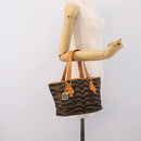 FENDI Hand Bag Canvas Brown Gold Tone 8BH117 Auth BA15328-21