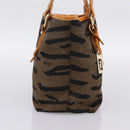 FENDI Hand Bag Canvas Brown Gold Tone 8BH117 Auth BA15328-4