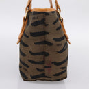 FENDI Hand Bag Canvas Brown Gold Tone 8BH117 Auth BA15328-5