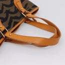 FENDI Hand Bag Canvas Brown Gold Tone 8BH117 Auth BA15328-7