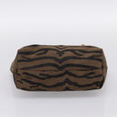 FENDI Hand Bag Canvas Brown Gold Tone 8BH117 Auth BA15328-9