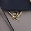 Salvatore Ferragamo Jet Set Hand Bag Leather 2way Gray Gold Tone Auth BA15329A-20