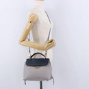 Salvatore Ferragamo Jet Set Hand Bag Leather 2way Gray Gold Tone Auth BA15329A-29