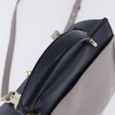 Salvatore Ferragamo Jet Set Hand Bag Leather 2way Gray Gold Tone Auth BA15329A-7