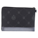 Berluti Clutch Bag Leather Black Silver Auth BA15332A-2
