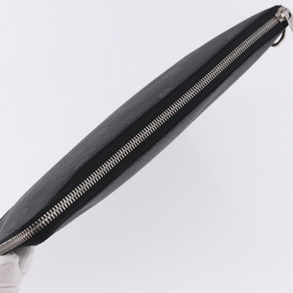 Berluti Clutch Bag Leather Black Silver Auth BA15332A