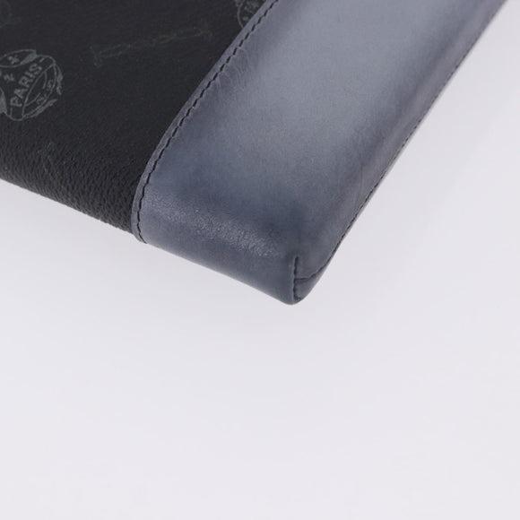 Berluti Clutch Bag Leather Black Silver Auth BA15332A