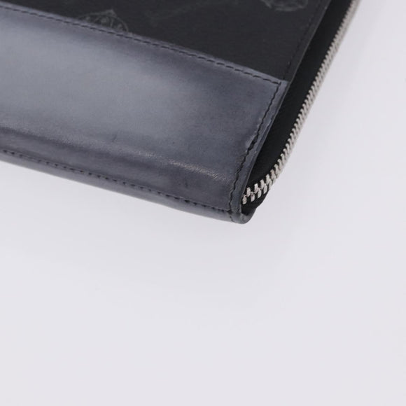 Berluti Clutch Bag Leather Black Silver Auth BA15332A