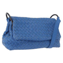 BOTTEGA VENETA INTRECCIATO Shoulder Bag Leather Blue Auth BA15333V-1