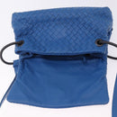 BOTTEGA VENETA INTRECCIATO Shoulder Bag Leather Blue Auth BA15333V-10