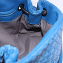 BOTTEGA VENETA INTRECCIATO Shoulder Bag Leather Blue Auth BA15333V-18