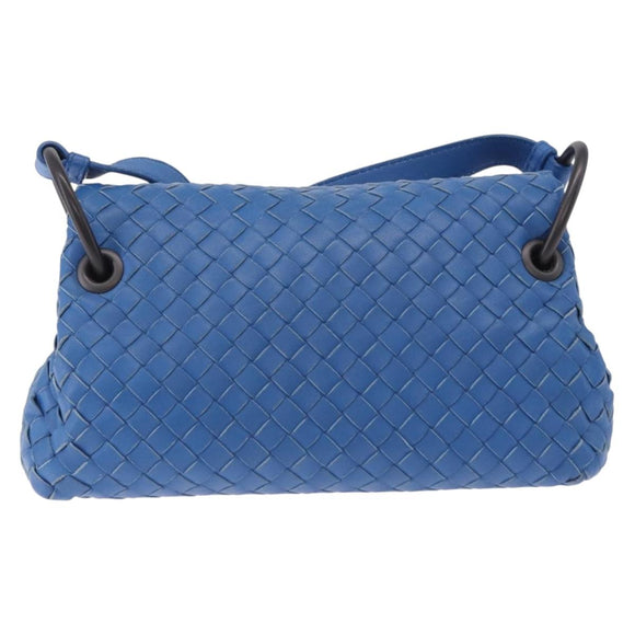 BOTTEGA VENETA INTRECCIATO Shoulder Bag Leather Blue Auth BA15333V