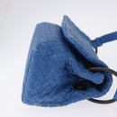 BOTTEGA VENETA INTRECCIATO Shoulder Bag Leather Blue Auth BA15333V-3