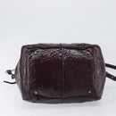 Chloe Paddington Hand Bag Patent 2way Purple Gold Tone Auth BA15334A-11