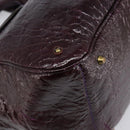 Chloe Paddington Hand Bag Patent 2way Purple Gold Tone Auth BA15334A-15