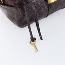 Chloe Paddington Hand Bag Patent 2way Purple Gold Tone Auth BA15334A-17