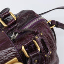 Chloe Paddington Hand Bag Patent 2way Purple Gold Tone Auth BA15334A-18