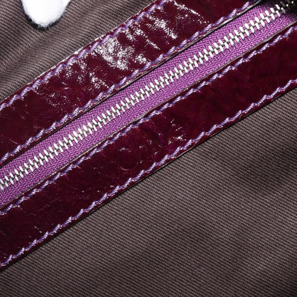 Chloe Paddington Hand Bag Patent 2way Purple Gold Tone Auth BA15334A