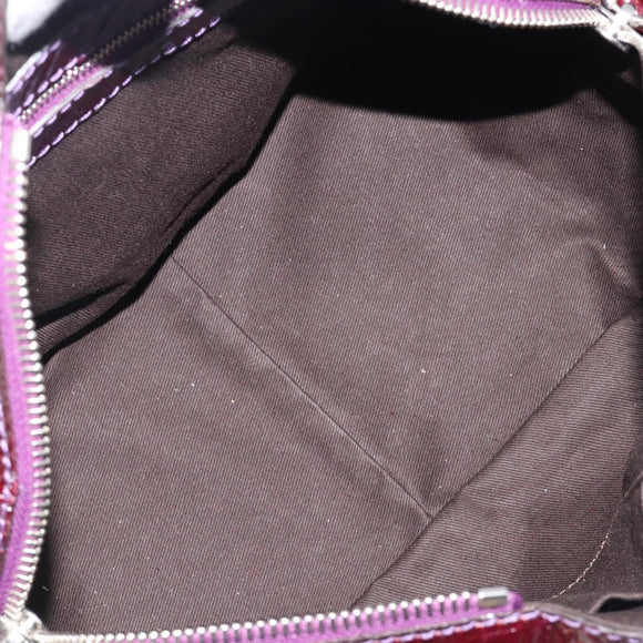 Chloe Paddington Hand Bag Patent 2way Purple Gold Tone Auth BA15334A