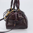 Chloe Paddington Hand Bag Patent 2way Purple Gold Tone Auth BA15334A-4