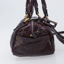 Chloe Paddington Hand Bag Patent 2way Purple Gold Tone Auth BA15334A-5