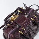 Chloe Paddington Hand Bag Patent 2way Purple Gold Tone Auth BA15334A-6