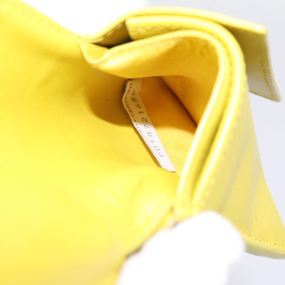 BOTTEGA VENETA INTRECCIATO Bifold Wallet Leather Yellow Auth BA15335