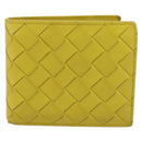 BOTTEGA VENETA INTRECCIATO Bifold Wallet Leather Yellow Auth BA15335-13