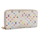 LOUIS VUITTON Monogram Multicolor Zippy Wallet White M60241 LV Auth BA15336-1