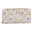 LOUIS VUITTON Monogram Multicolor Zippy Wallet White M60241 LV Auth BA15336-13